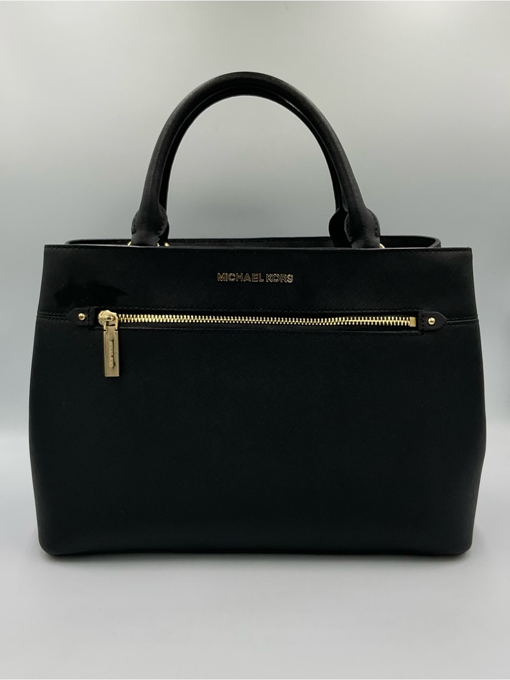 Michael Kors Black Saffiano Leather “Hailee” Satchel Large